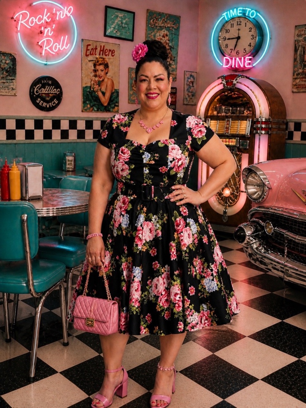 City Chic Sweet Vintage Fit & Flare Dress 2XL/24